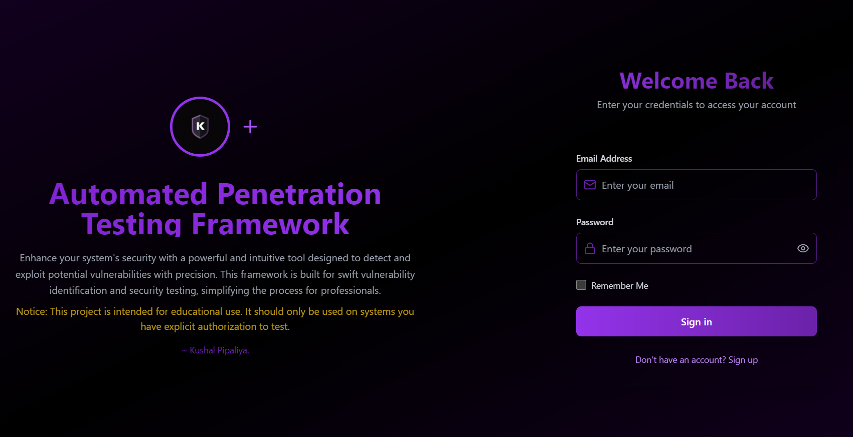 Automated Penetration Testing Framework (APTF)