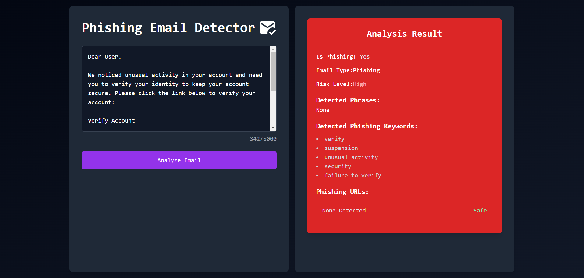 Phishing Email Detection System